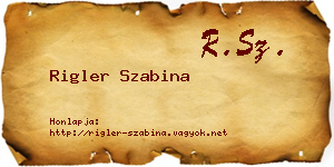 Rigler Szabina névjegykártya